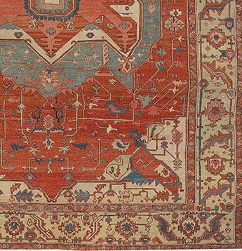 M1566 - Antique Red Persian Heriz Serapi Rug