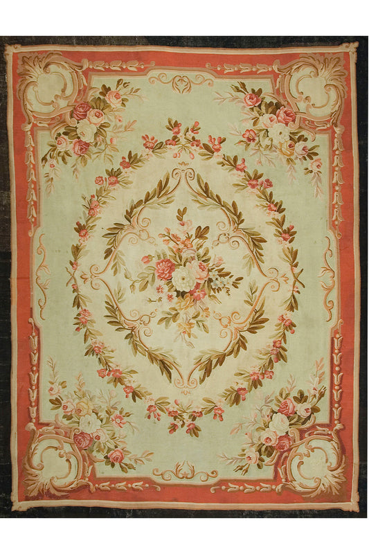 U-1968 - Antique French Aubusson Rug