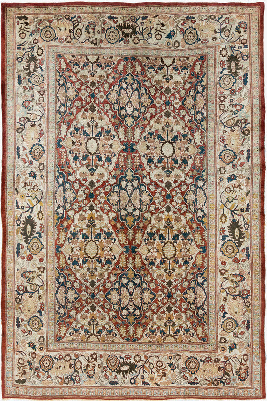 U-4661 - Antique Persian Silk Tabriz Rug