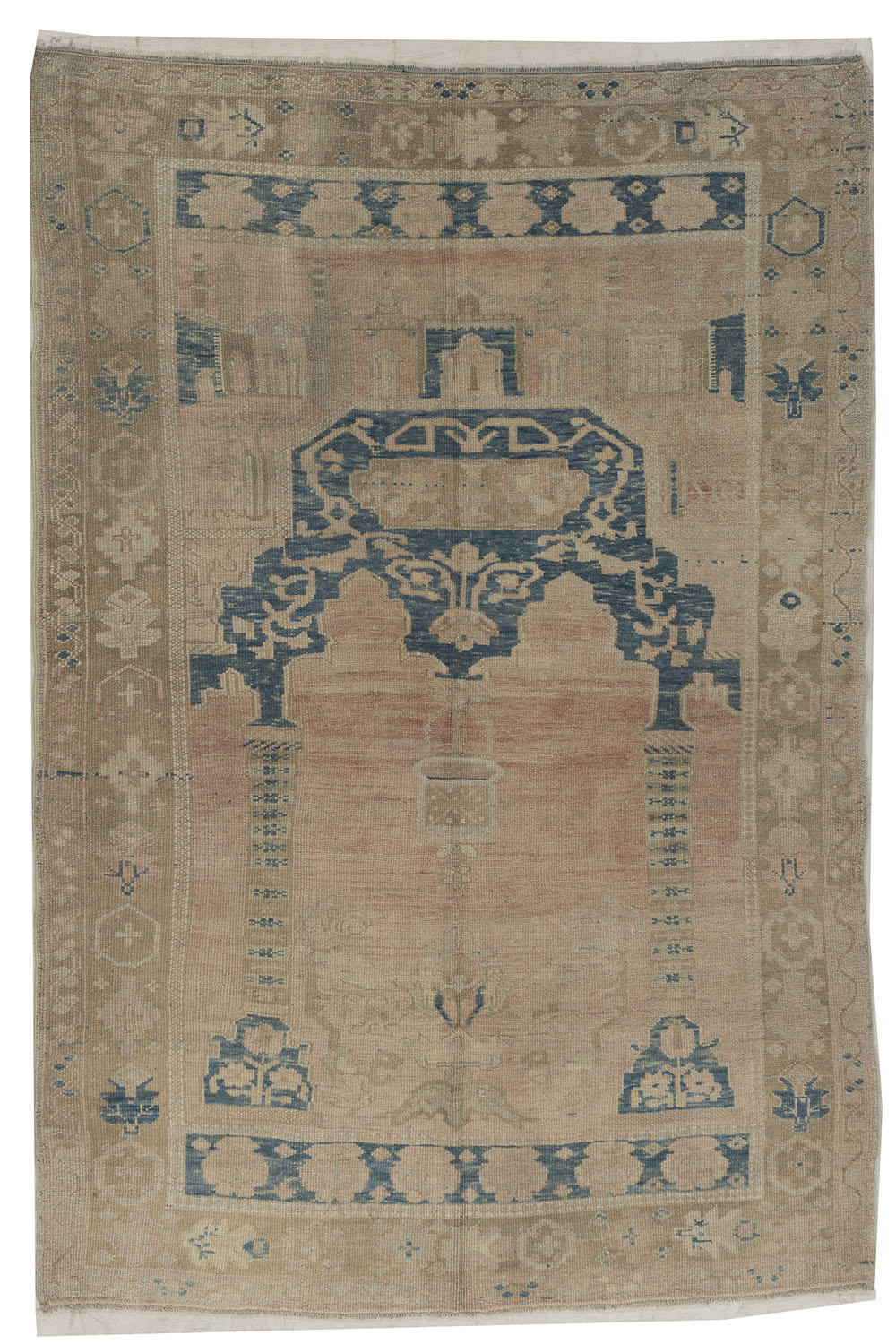 U-5087 - Vintage Subdued Turkish Oushak Rug