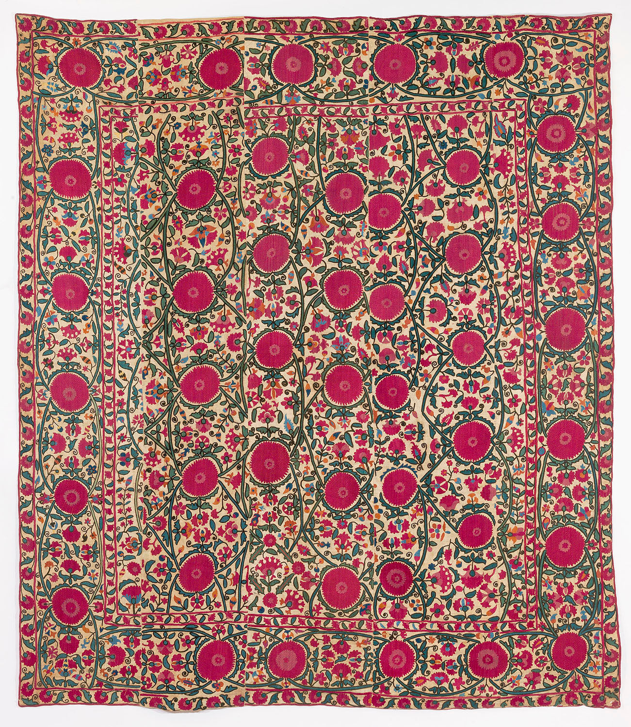 CU-1563 - Antique Uzbek Suzani Embroidery 1st Half of 19th Century