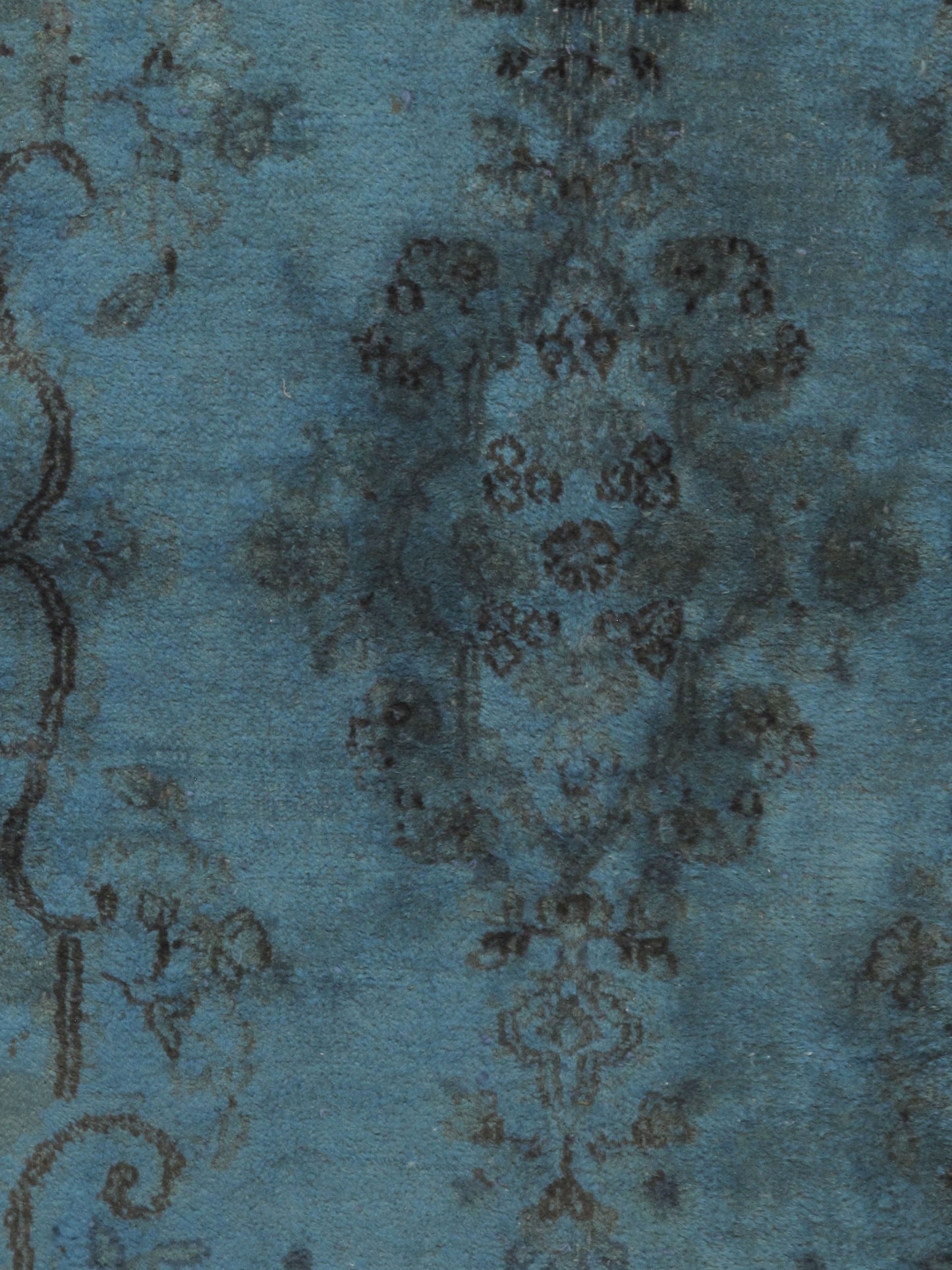 U-1980 - Vintage Persian Over Dyed Kirman Rug