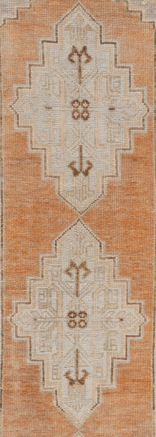 U-4429 - Vintage Subdued Turkish Oushak Runner