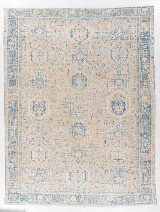 U-5369 - Antique Persian Subdued Heriz Rug