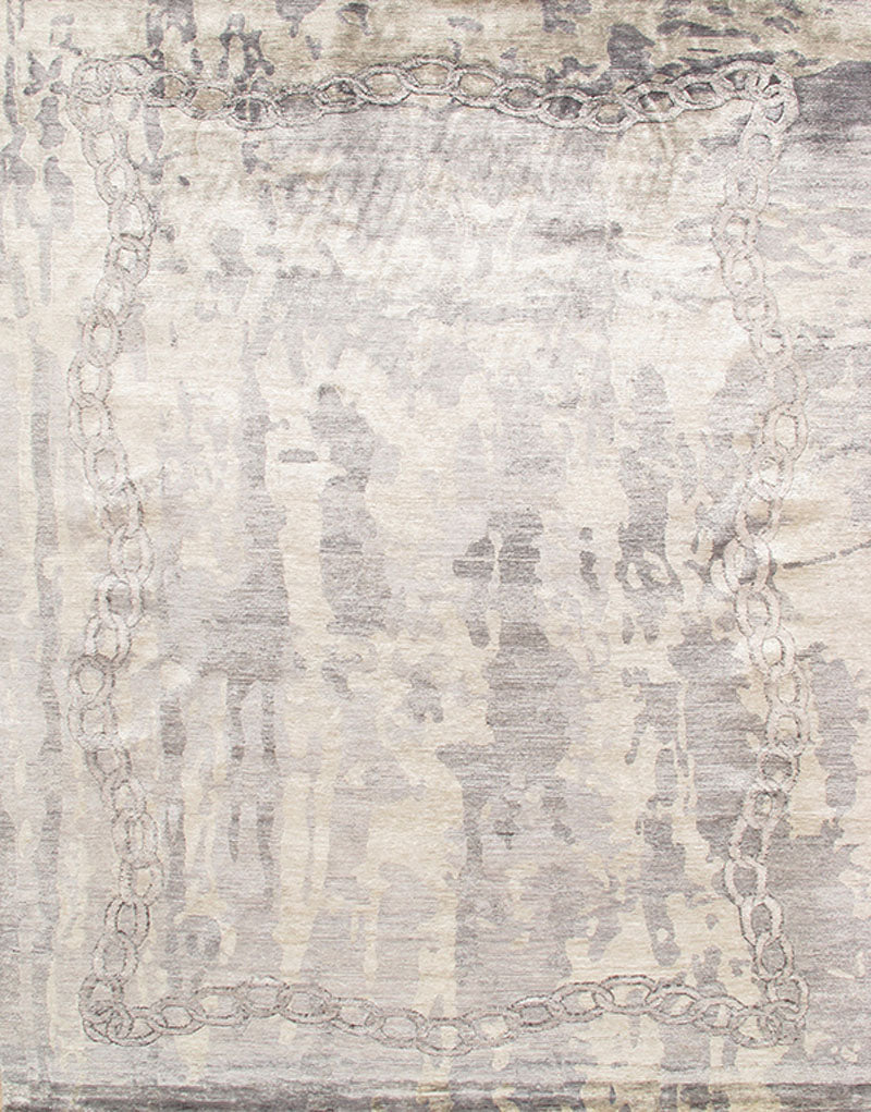 ZA1010-INDIGO2 - Bamboo Viscose & Wool Contemporary Rug