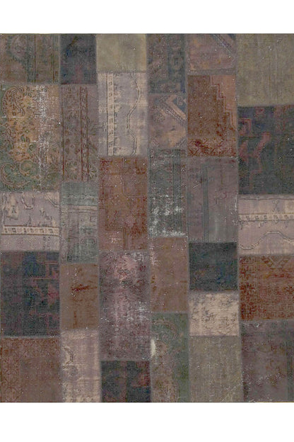 C1052 - Vintage Turkish Patchwork Overdyed Rug