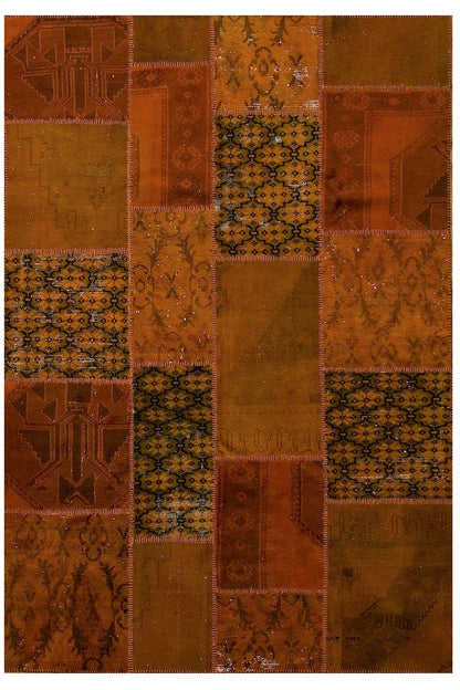 C1058 - Vintage Turkish Patchwork Overdyed Rug