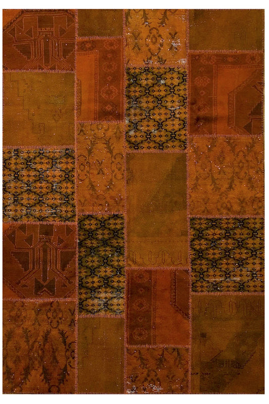 C1058 - Vintage Turkish Patchwork Overdyed Rug