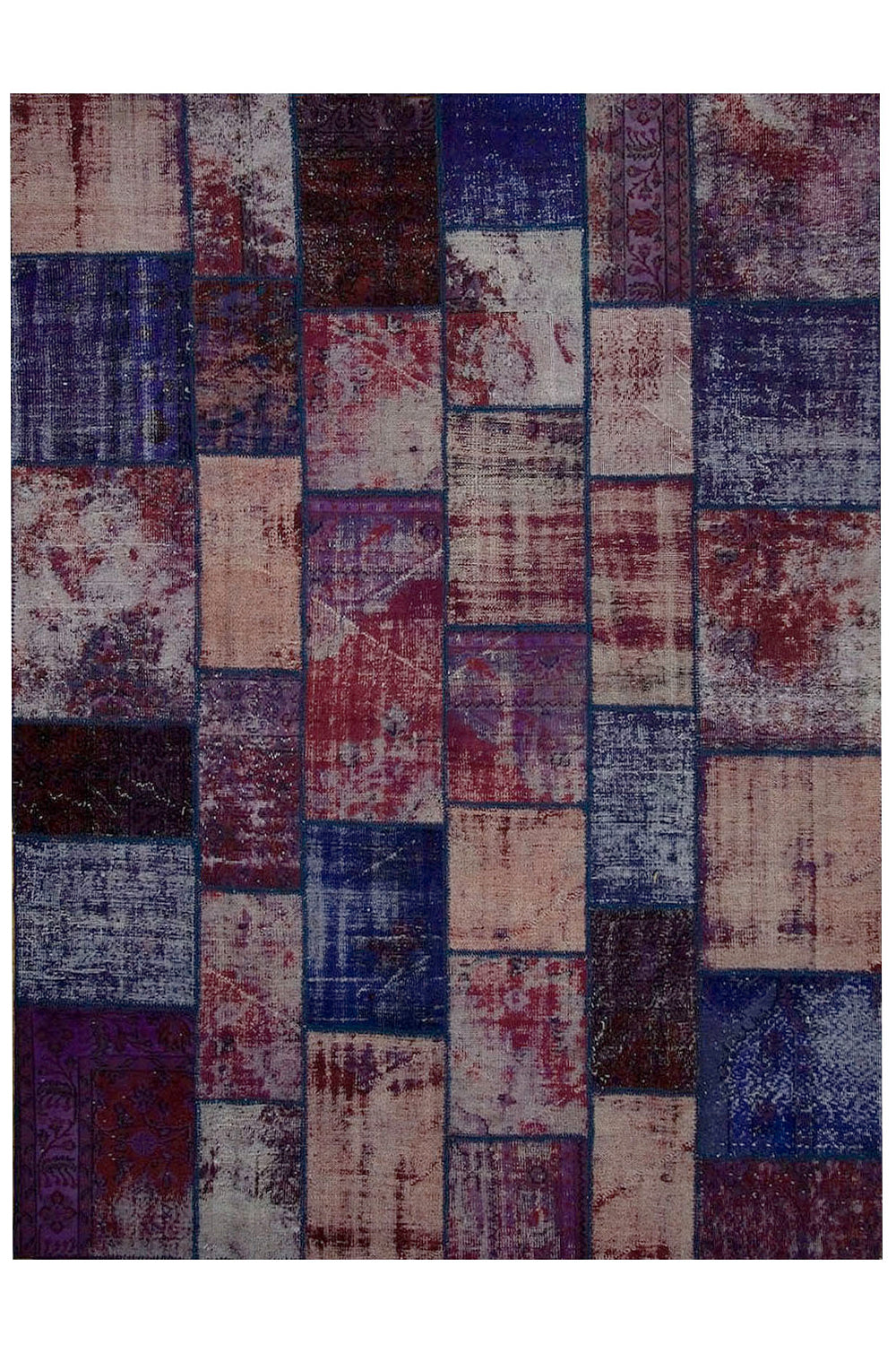 C1062 - Vintage Turkish Patchwork Overdyed Rug
