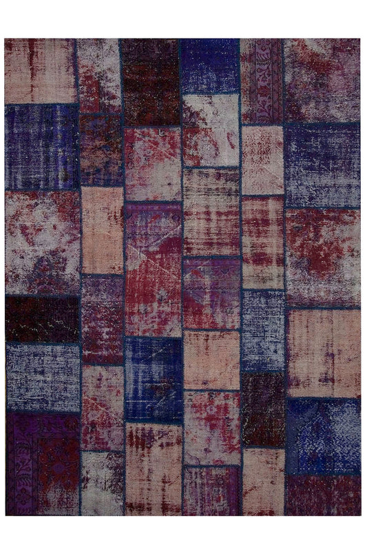 C1062 - Vintage Turkish Patchwork Overdyed Rug