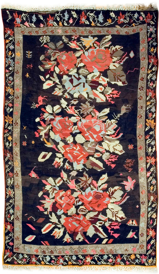 CU-1013 - Vintage Bessarabian Kilim Gallery Size Rug