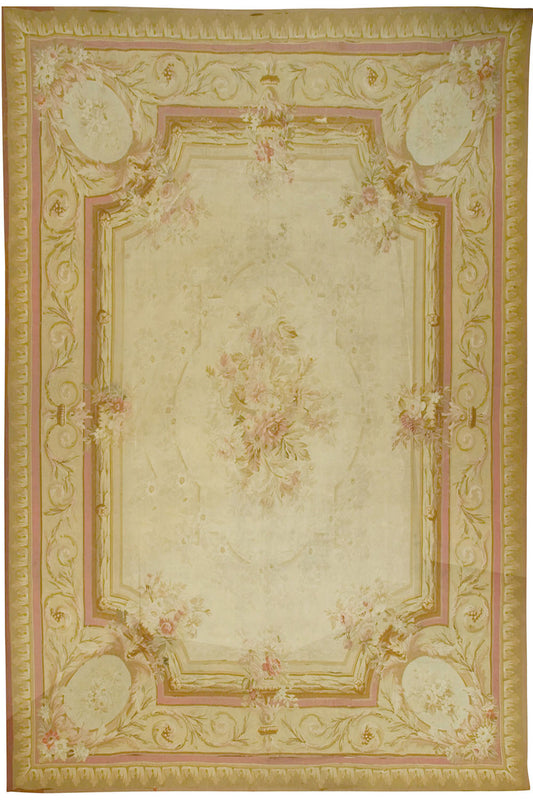 CU-1038 - Antique French Aubusson Rug