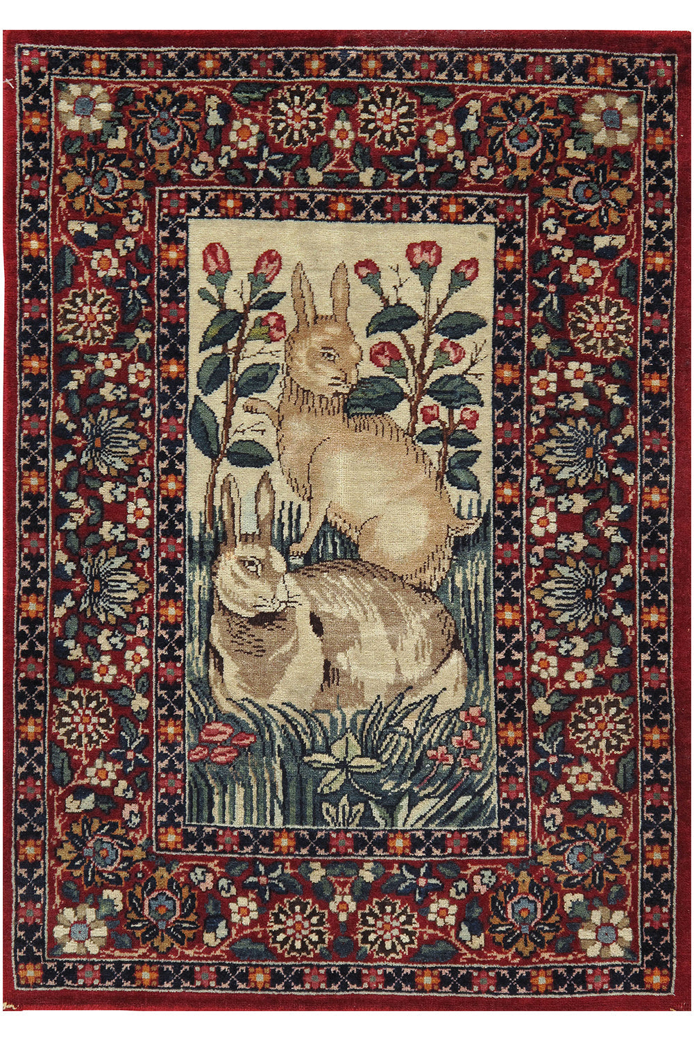 CU-1201 - Antique Persian Pictorial Kerman Rug