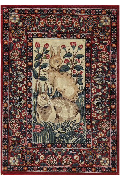 CU-1201 - Antique Persian Pictorial Kerman Rug
