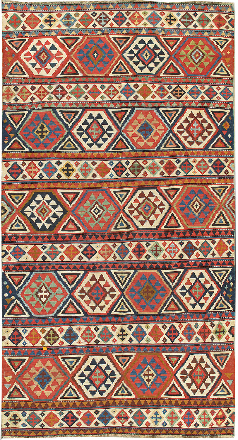 CU-1242 - Antique Caucasian Shirvan Kilim