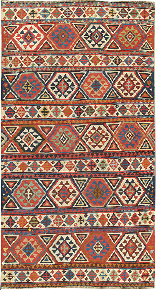 CU-1242 - Antique Caucasian Shirvan Kilim