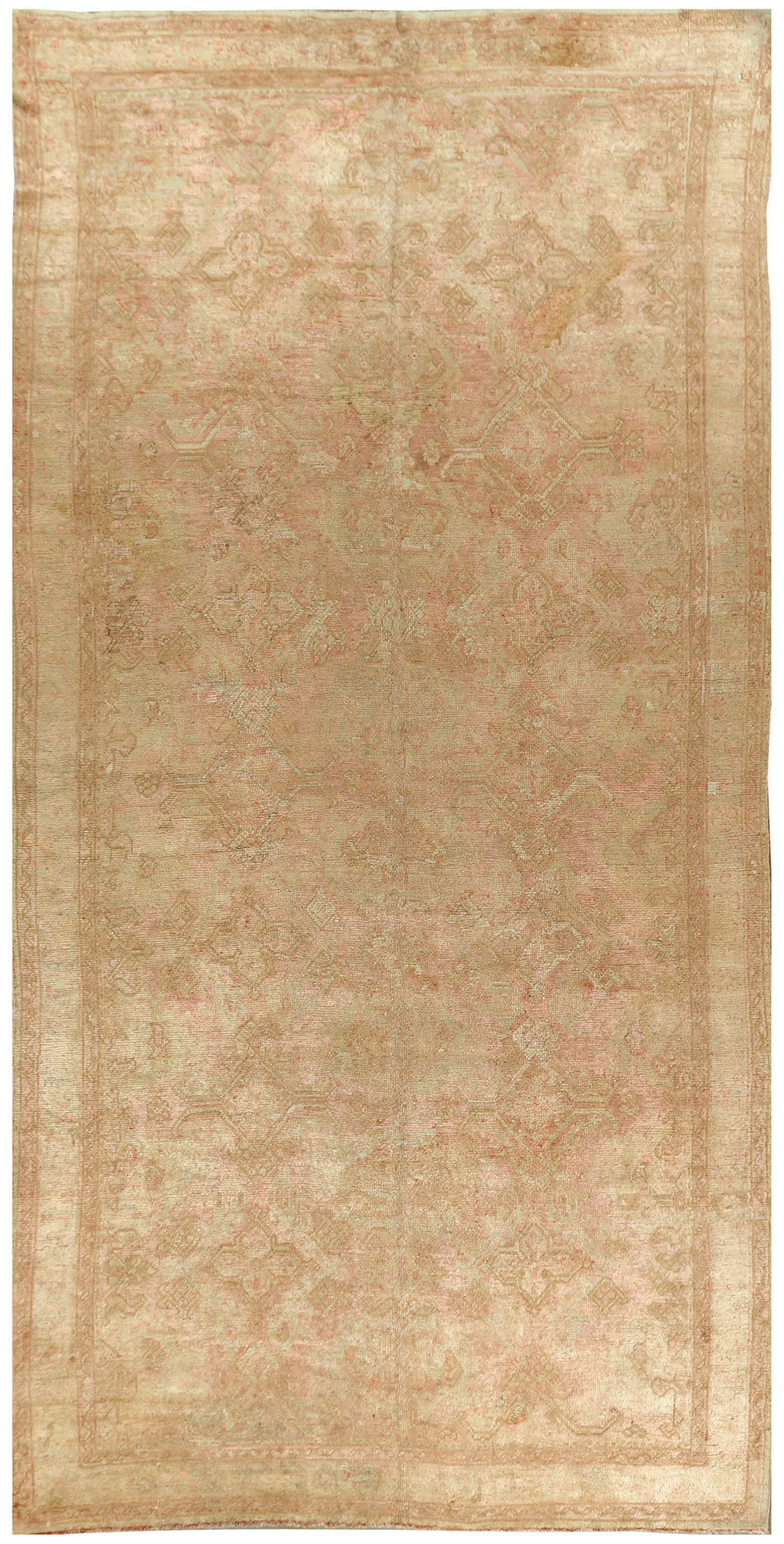 CU-1367 - Antique Subdued Turkish Oushak Kelleh Rug