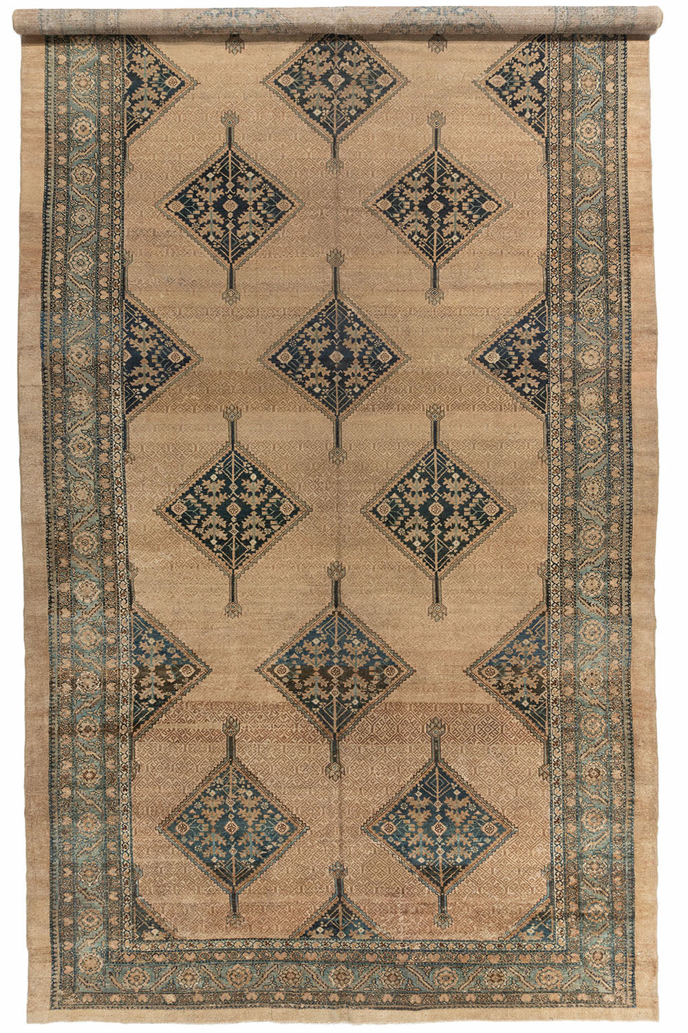 CU-1484A - Antique Subdued Persian Serab Gallery Rug