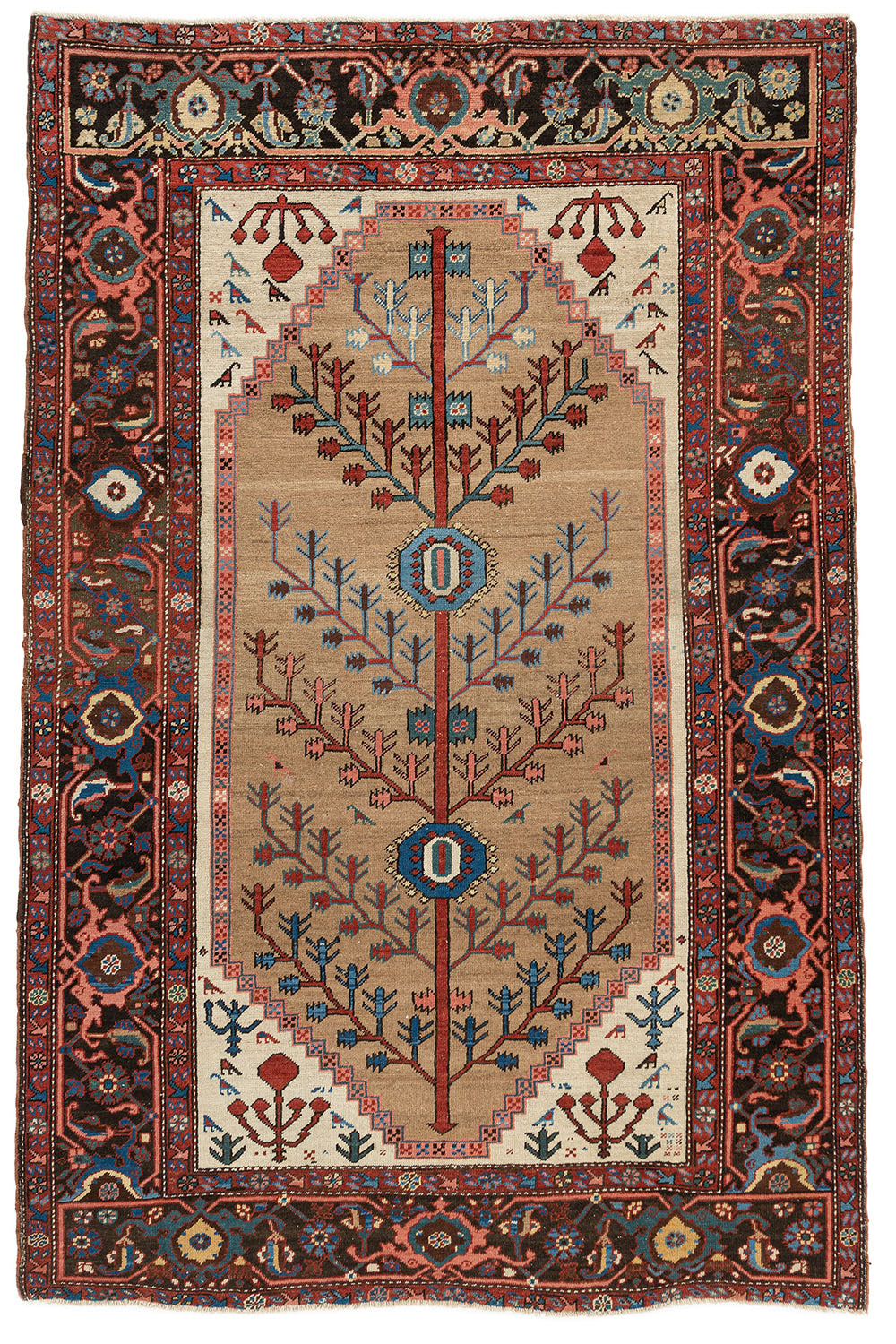 CU-1521 - Antique Persian Camel Hair Bakshaish Rug