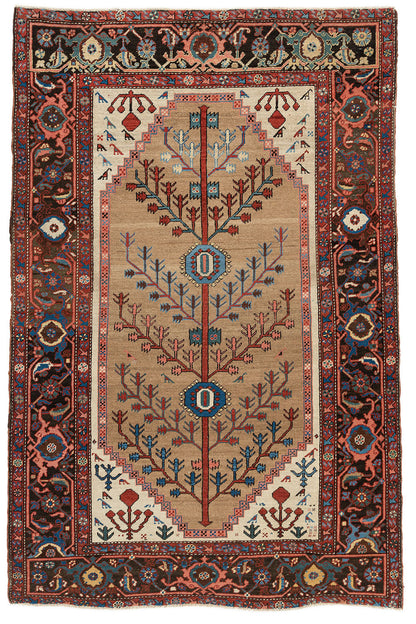 CU-1521 - Antique Persian Camel Hair Bakshaish Rug