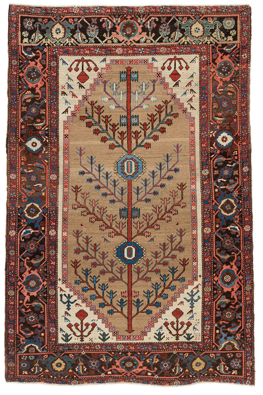 CU-1521 - Antique Persian Camel Hair Bakshaish Rug
