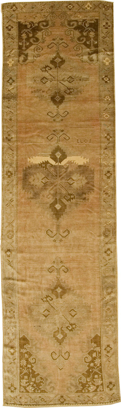 CU-846 - Vintage Turkish Oushak Runner Rug