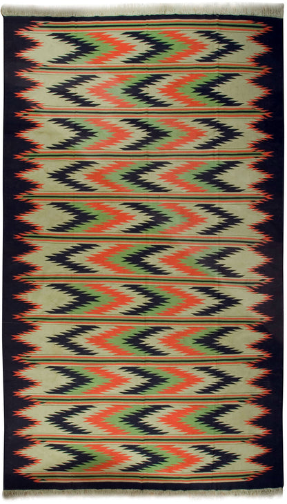 CU-948 - Large Vintage Indian Dhurrie   Rug