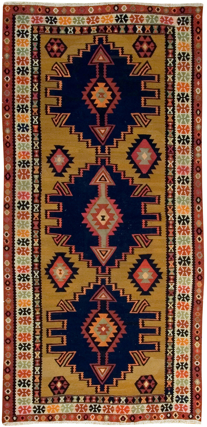 CU-966 - Vintage Turkish Kilim Gallery Size Rug