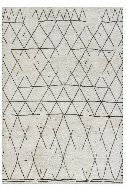 KC-- - Organic Diamond Modern Undyed Wool Ivory Brown-Gra Rug