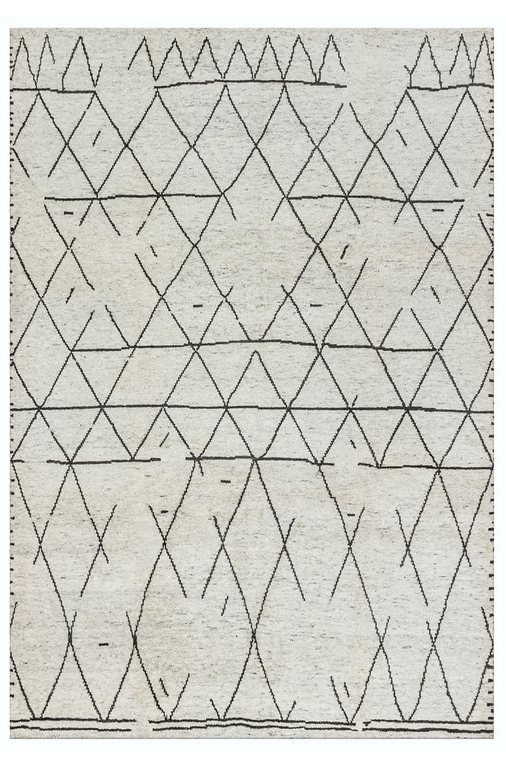 KC-- - Organic Diamond Modern Undyed Wool Ivory Brown-Gra Rug