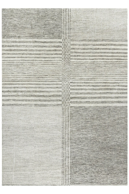 KC1067 - Organic Checker Modern Undyed Wool Ivory Brown-Gray