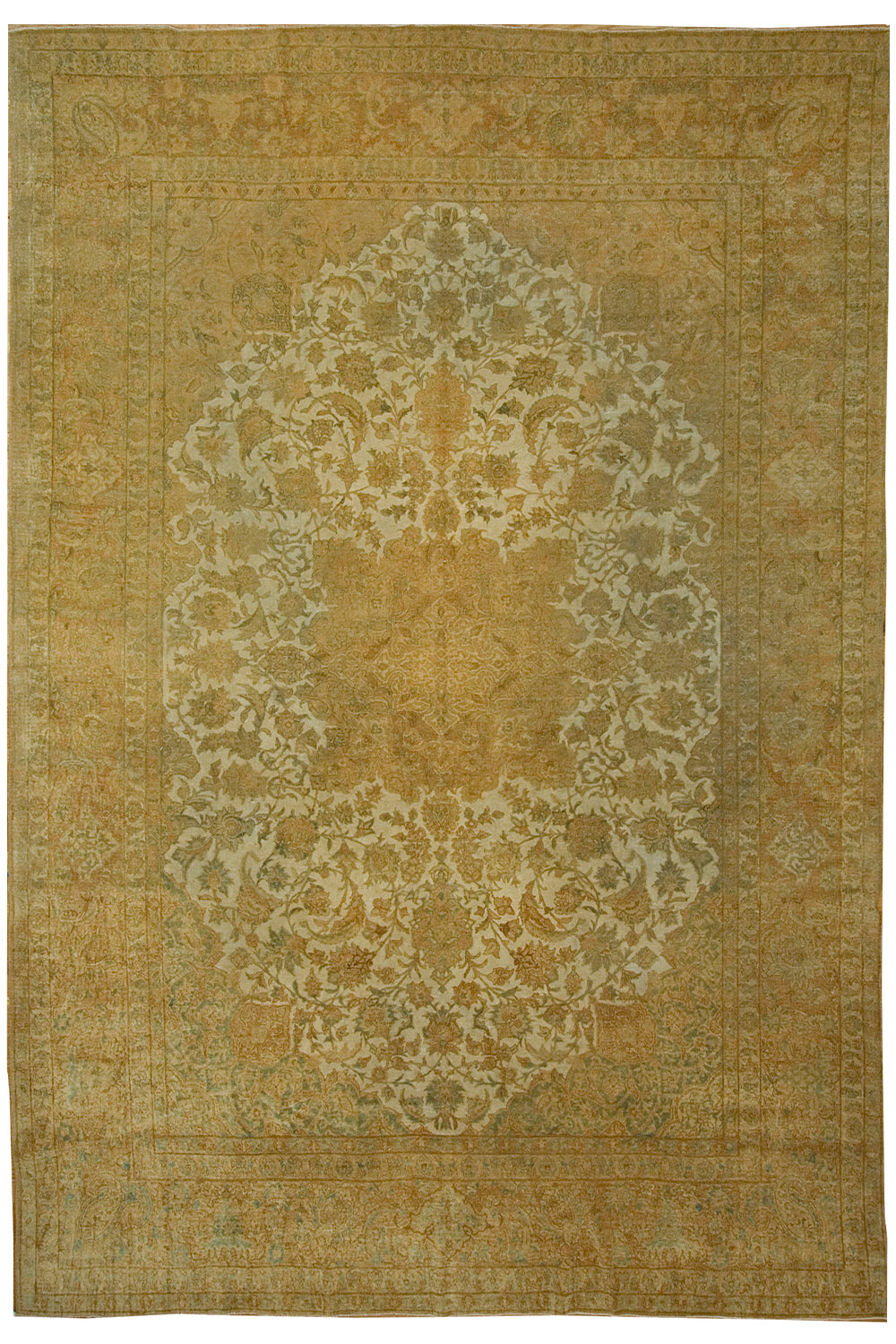 M1802 - Antique Gold Subdued Persian Isfahan Rug