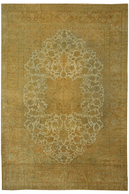 M1802 - Antique Gold Subdued Persian Isfahan Rug