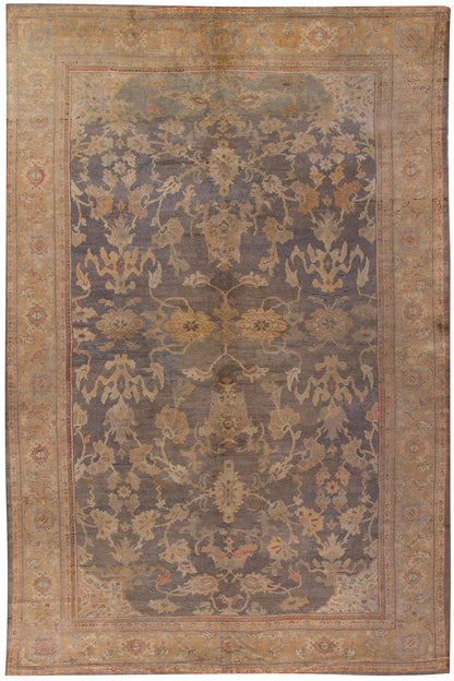 M794 - Antique Persian Light Brown Sultanabad Rug