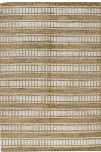 WAHO_IMAGE::n-4586 contemporary hand loomed white gold rug 7'10 x 9'11.jpg
