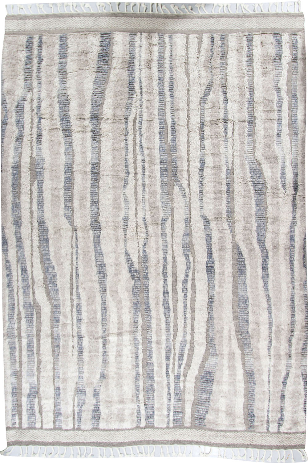 WAHO_IMAGE::n-4648 moroccan fluffy collection blue gray ivory 9'2 x 12'1.jpg