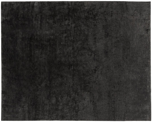 N-7074 - Contemporary Solid Linen Charcoal Modern Area Rugs