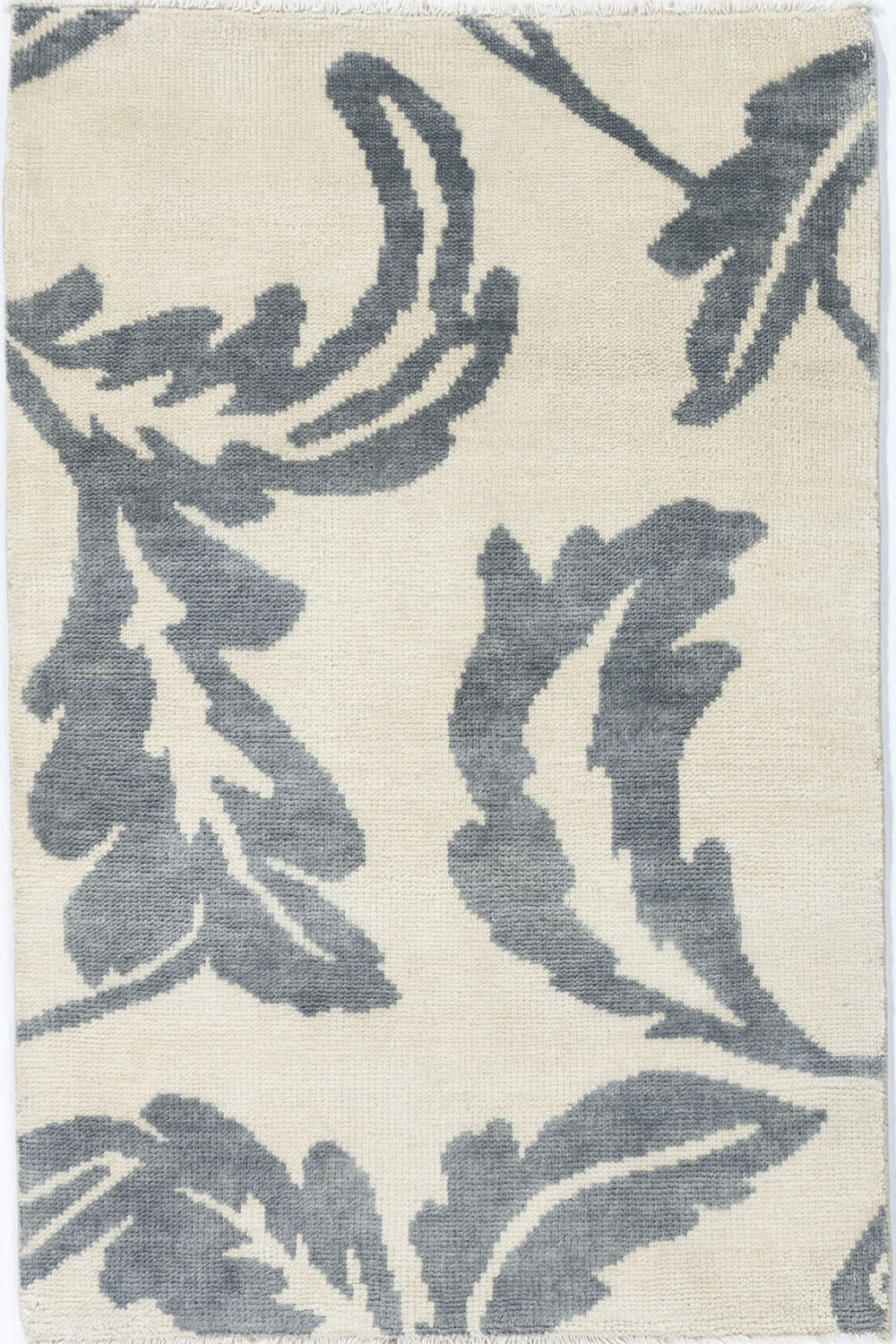 WAHO_IMAGE::n-7149 leaf design ivory-steel blue rug 3' x 4'.jpg