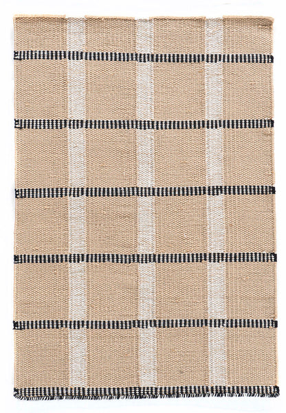 N-7510-A - Plaid Indoor Outdoor Beige Rug