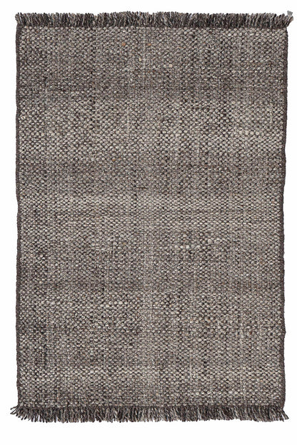 N-7585 - Organic Basket Weave Undyed Wool Ivory Dark Taupe Light Beige