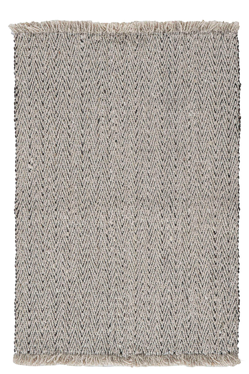 N-7589 - Organic Basket Weave Undyed Wool Basket Zags Neutral Ivory Dark Taupe