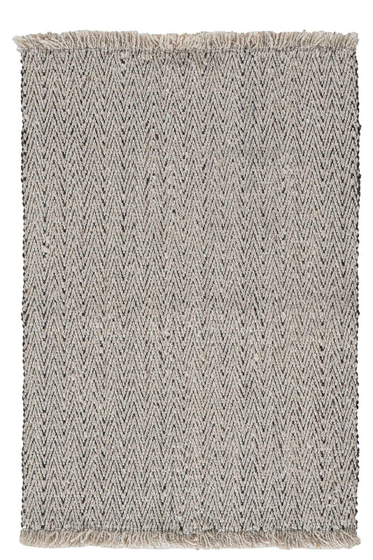 N-7589 - Organic Basket Weave Undyed Wool Basket Zags Neutral Ivory Dark Taupe
