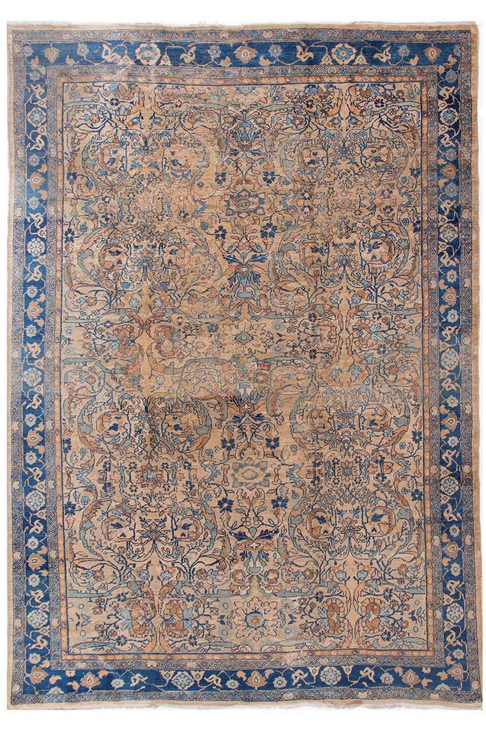 Q435 - Antique Persian Tan Feraghan Rug