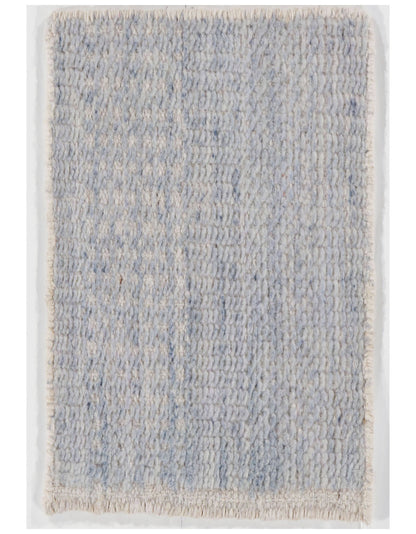 S-7007-10 - Zoe Rose Hi Lo Collection Grass Light Blue Ivory Sample Rug