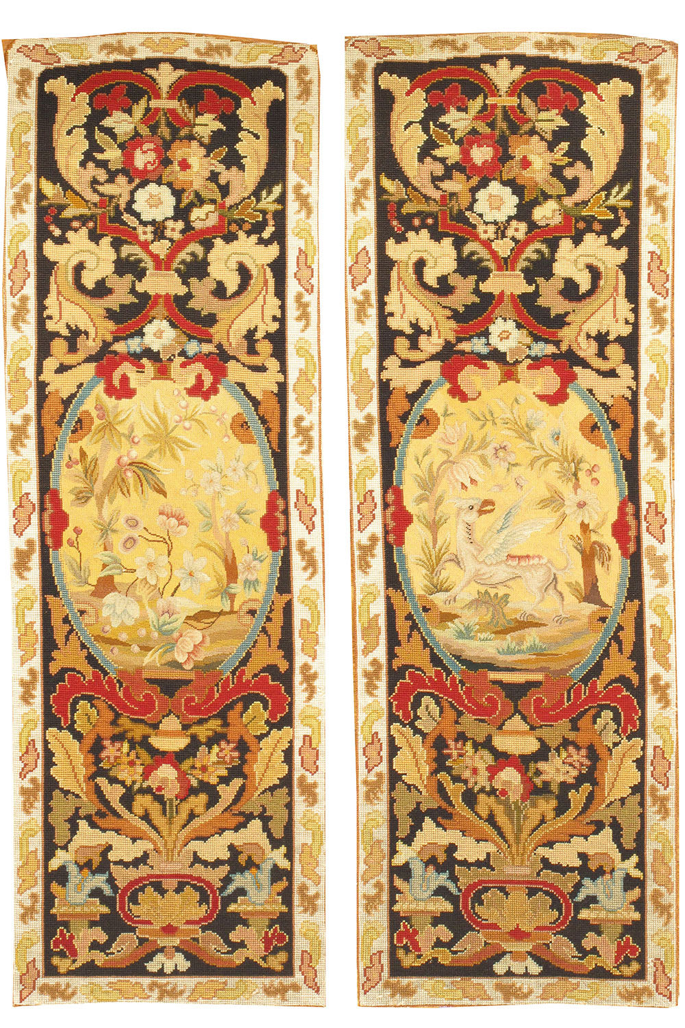 WAHO_IMAGE::u-1596 set of five 19th century needlepoint panels 1'3 x 3'10.jpg