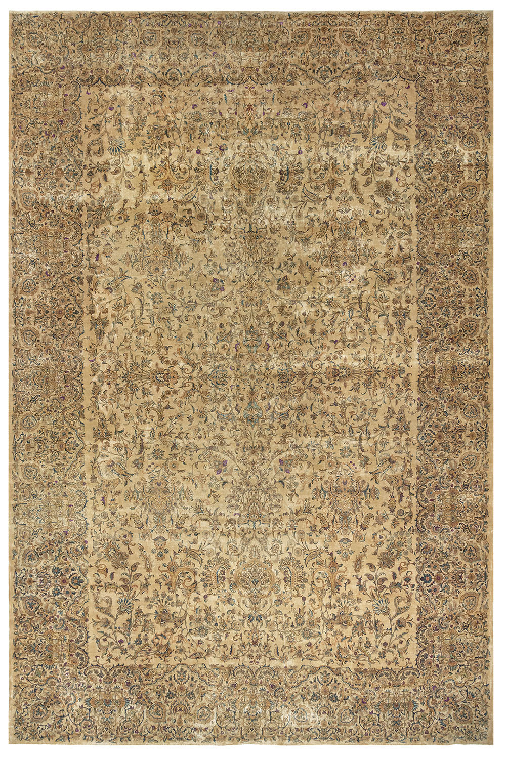 U-1833 - Oversize Vintage Persian Kerman Rug