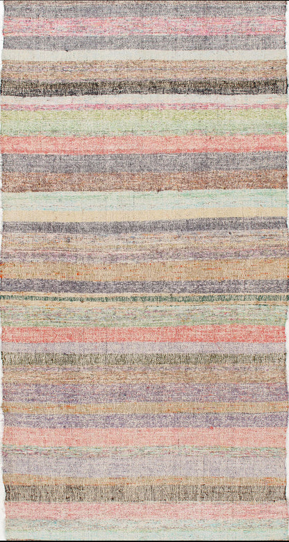 U-2900 - Vintage Turkish Fabric Kilim Runner Rug
