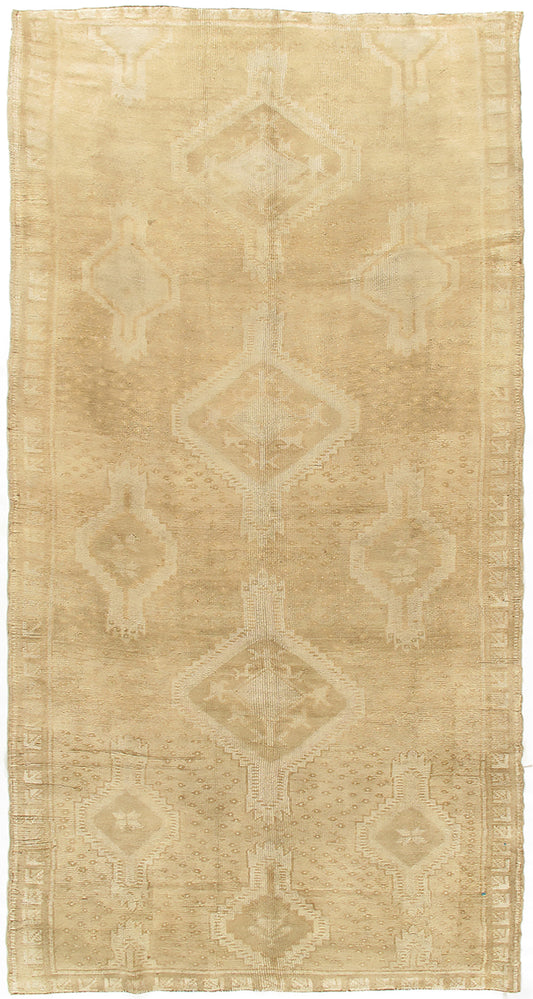 U-3076 - Vintage Subdued Turkish Oushak Runner Rug