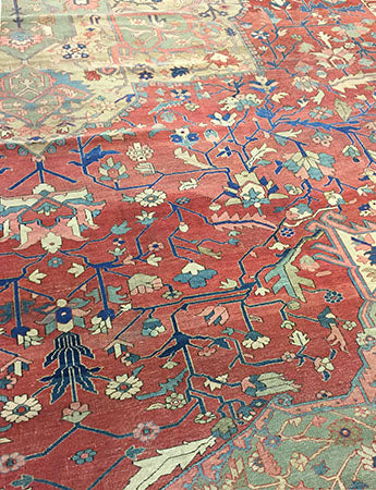 U-3111 - Antique Oversize Persian Heriz Serapi Rug