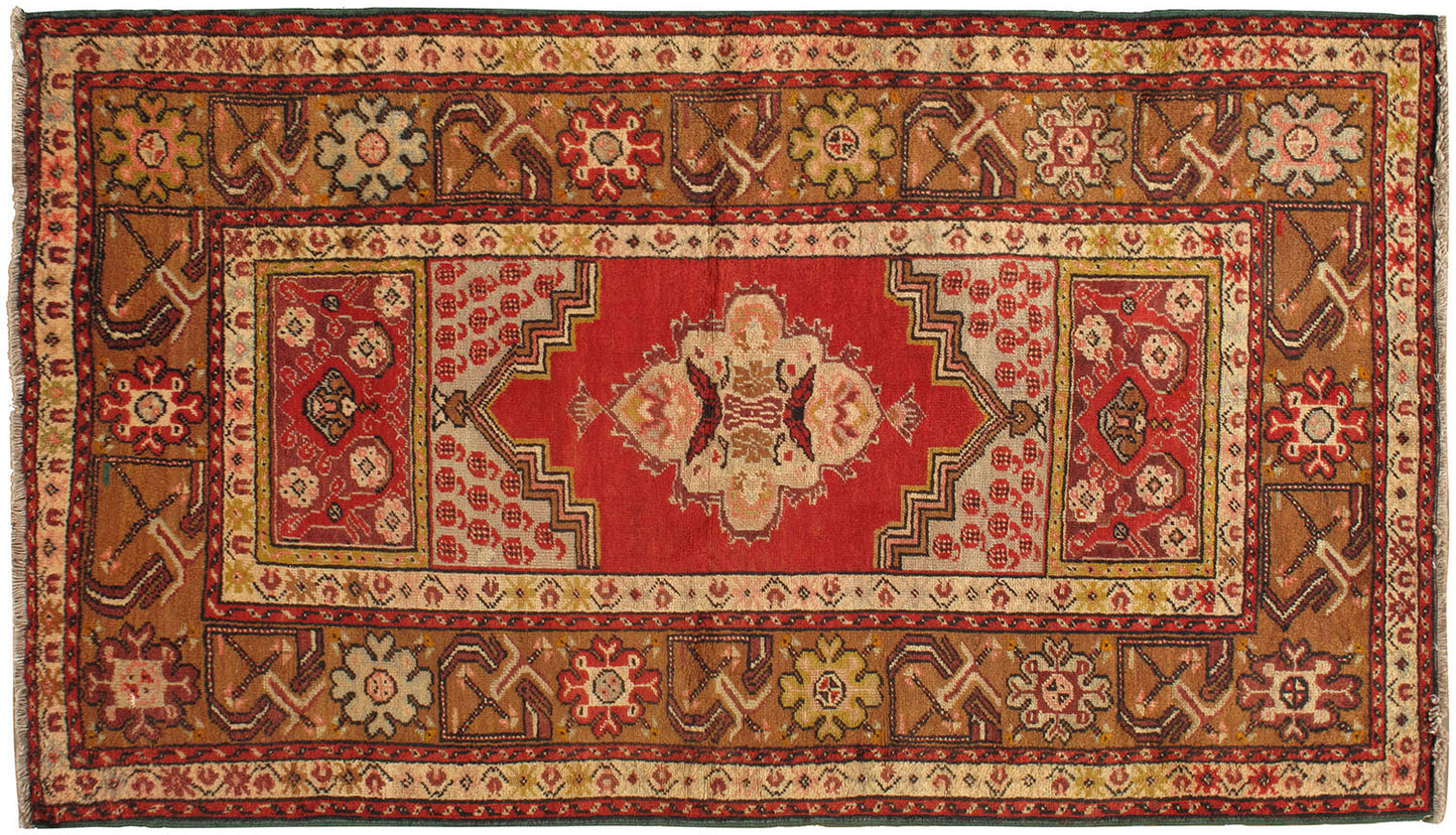 U-3329 - Vintage Turkish Oushak Rug